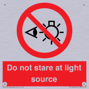 Do not stare at light source